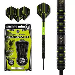 Click here to learn more about the Winmau MVG Michael Van Gerwen Adrenalin 90% Tungsten Steel Tip Darts.