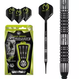 Click here to learn more about the Winmau MvG Michael Van Gerwen Design Absolute 90% Tungsten Soft Tip Darts 22 Grams.