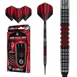 Click here to learn more about the Winmau Joe Cullen 18 gram barrel/20 gram full 90% Tungsten Alloy Soft Tip Darts.