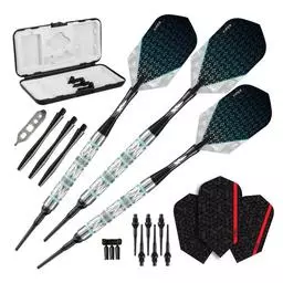 Click here to learn more about the Viper Diamond Darts 90% Tungsten Soft Tip Dart Set Turquoise Rings 18 Grams.