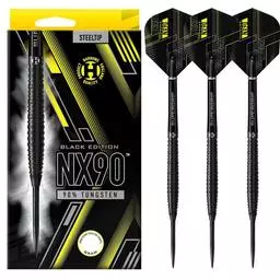 Click here to learn more about the Harrows NX90 90% Black Edition Steel Tip Darts.